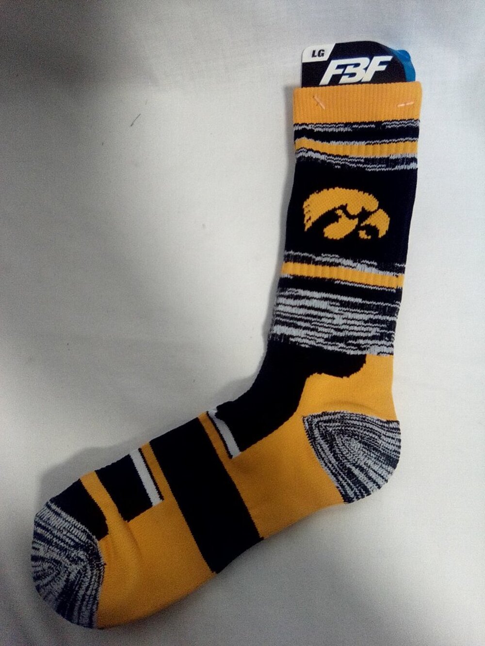 FBF Originals Iowa Hawkeyes socks Large NWT